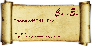 Csongrádi Ede névjegykártya